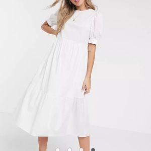 New Look Midi Puff Sleeve Smock Dress